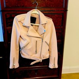 Light pink genuineLeather jacket
